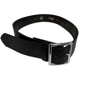 Boston Leather 6505 Garrison Belt Mens Size 36 Black Leather Heavy Duty Made USA